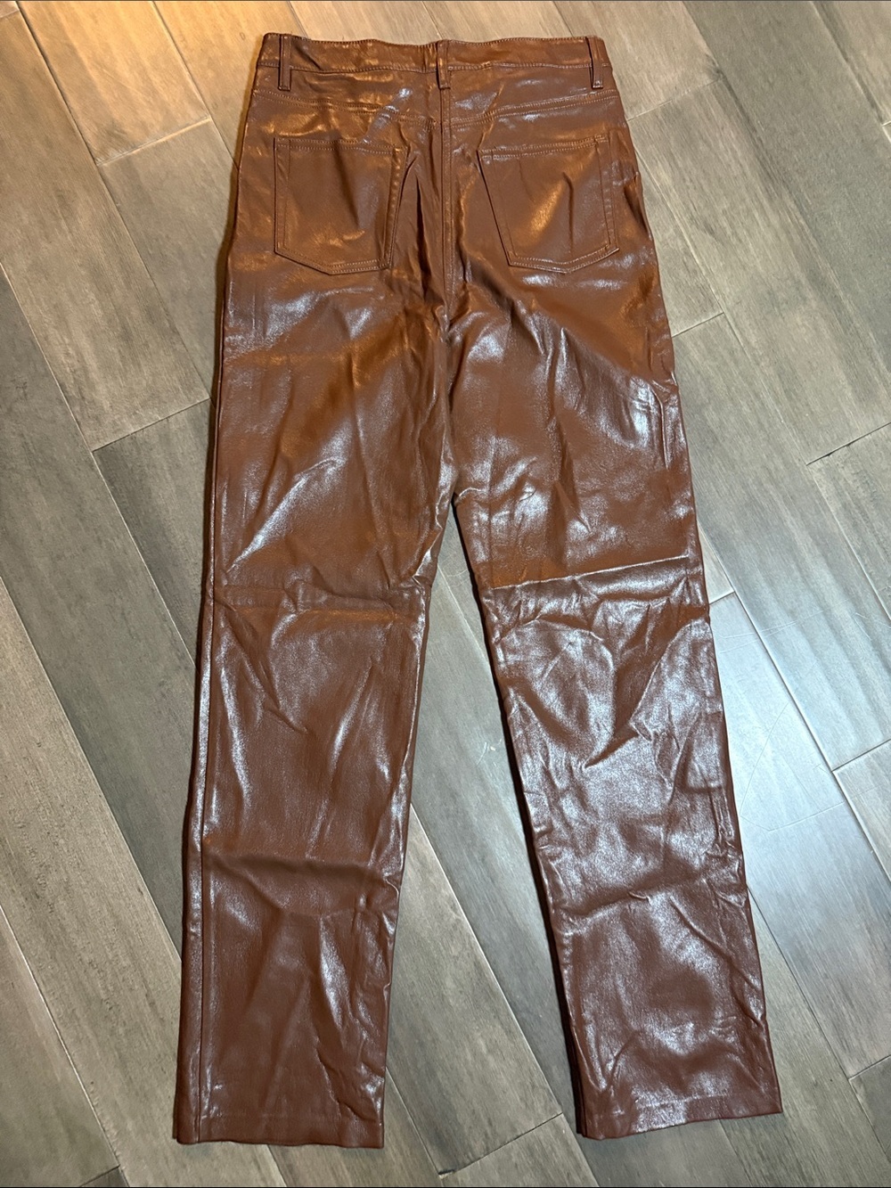 Wilfred Aritzia The Melina Pant Cognac Brown Vegan Leather Size 6 - Picture 6 of 10
